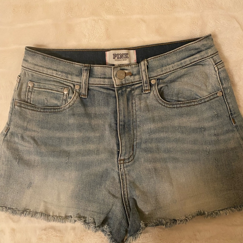 PINK Victoria's Secret Light Blue Jean Shorts